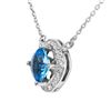 Image 2 : 14KT White Gold Topaz and Diamond Pendant Neckalce-#2014-9