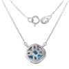 Image 3 : 14KT White Gold Topaz and Diamond Pendant Neckalce-#2014-9