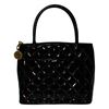 Image 2 : Authentic Designer Chanel Quilted Black Patent Leather Shoulder Bag with CC Gold Medallion-#481