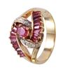 Image 1 : 14KT Yellow Gold Ruby and Diamond Ring-#1156
