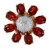 Image 2 : 14KT Yellow Gold Garnet and Diamond Ring-#428