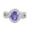 Image 3 : NEW 18KT White Gold Tanzanite and Diamond Ring-#2002