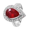 Image 1 : 14KT White Gold Ruby and Diamond Ring-#1512