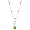 Image 1 : 14KT White Gold Peridot and Diamond Necklace-#2025-1