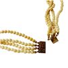 Image 3 : Carved "Rose in Bloom" Pendant and Four Strand Beaded Necklace With Metal Toned Clasp-#1254
