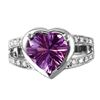 Image 3 : 14KT White Gold Amethyst and Diamond Ring-#2092