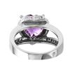 Image 4 : 14KT White Gold Amethyst and Diamond Ring-#2092