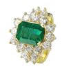 Image 1 : 14KT Yellow Gold Emerald and Diamond Ring-#1523