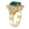 Image 2 : 14KT Yellow Gold Emerald and Diamond Ring-#1523