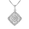Image 1 : Sterling Diamond Pendant and Chain-#2119