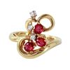 Image 2 : 14KT Yellow Gold Ruby and Diamond Ring-#507