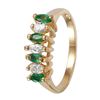 Image 1 : 14KT Yellow Gold Emerald and Diamond Ring-#1097