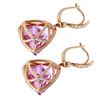 Image 4 : 14KT Rose Gold Custom Made Kunzite and Diamond Earrings-#948