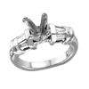 Image 1 : Platinum Semi-Mounting Mixed Diamond Engagement Ring-#1809