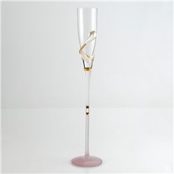 Ion Tamaian - This is a Hand Blown Glass Champagne Flute, Hand Signed by the Artist!-#2632