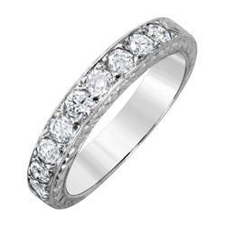 14KT White Gold Diamond Wedding Band-#1573