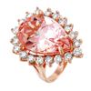 Image 1 : 14KT Rose Gold Morganite and Diamond Ring-#1339