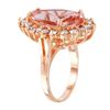Image 2 : 14KT Rose Gold Morganite and Diamond Ring-#1339