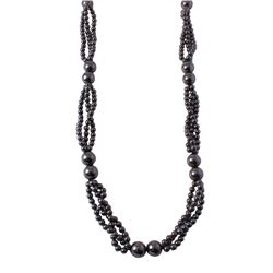 Ladies Hematite Beaded Necklace-#566
