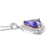 Image 2 : 14KT White and Yellow Gold Tanzanite and Diamond Pendant and Chain-#1549
