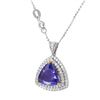 Image 3 : 14KT White and Yellow Gold Tanzanite and Diamond Pendant and Chain-#1549
