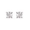 Image 1 : 14KT White Gold Diamond Stud Earrings-#1640
