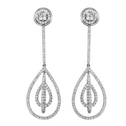 18KT White Gold Diamond Earrings-#2018-1