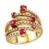 Image 1 : 14KT Yellow Gold Ruby and Diamond Ring-#2086-10
