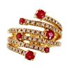Image 3 : 14KT Yellow Gold Ruby and Diamond Ring-#2086-10