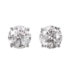 14KT White Gold Diamond Stud Earrings-#1700