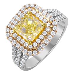 18KT White and Yellow Gold Diamond Engagement Ring-#1631