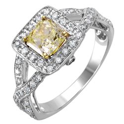 14KT White and Yellow Gold Diamond Engagement Ring-#1575