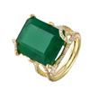 Image 1 : 18KT Yellow Gold Hand Made Emerald and Diamond Ring-#916