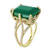 Image 2 : 18KT Yellow Gold Hand Made Emerald and Diamond Ring-#916