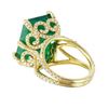 Image 4 : 18KT Yellow Gold Hand Made Emerald and Diamond Ring-#916