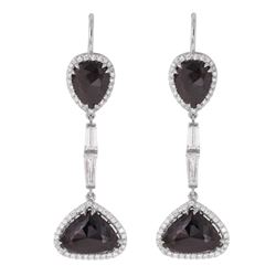 18KT White Gold Diamond Earrings-#518
