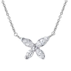 14KT White Gold Diamond Necklace-#1859