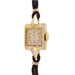 Antique Lady Elgin 14KT Yellow Gold Silk Cord Watch.-#979