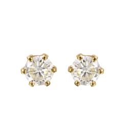 14KT Yellow Gold Diamond Stud Earrings-#1584