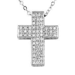 14KT White Diamond Pendant and Chain-#2020