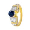Image 1 : 14KT Yellow Gold Sapphire and Diamond Ring-#124