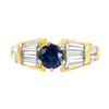 Image 2 : 14KT Yellow Gold Sapphire and Diamond Ring-#124