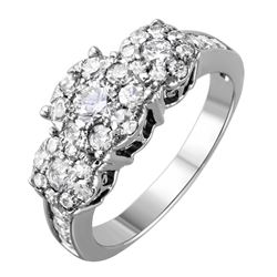 14KT White Gold Diamond Ring-#1687