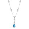 Image 2 : 14KT White Gold Topaz and Diamond Necklace-#2034-9