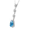 Image 4 : 14KT White Gold Topaz and Diamond Necklace-#2034-9