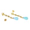 Image 3 : 18KT Yellow Gold Iolite and Diamond Earrings-#1858