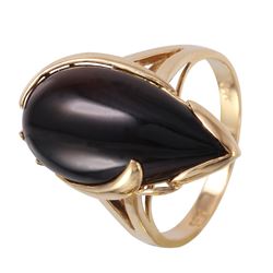 14KT Yellow Gold Onyx Ring-#1120