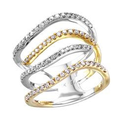 10KT White and Yellow Gold Diamond Ring-#2104