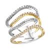 Image 1 : 10KT White and Yellow Gold Diamond Ring-#2104