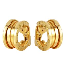 BVLGARI 18KT Yellow Gold Hoop Earrings-#301